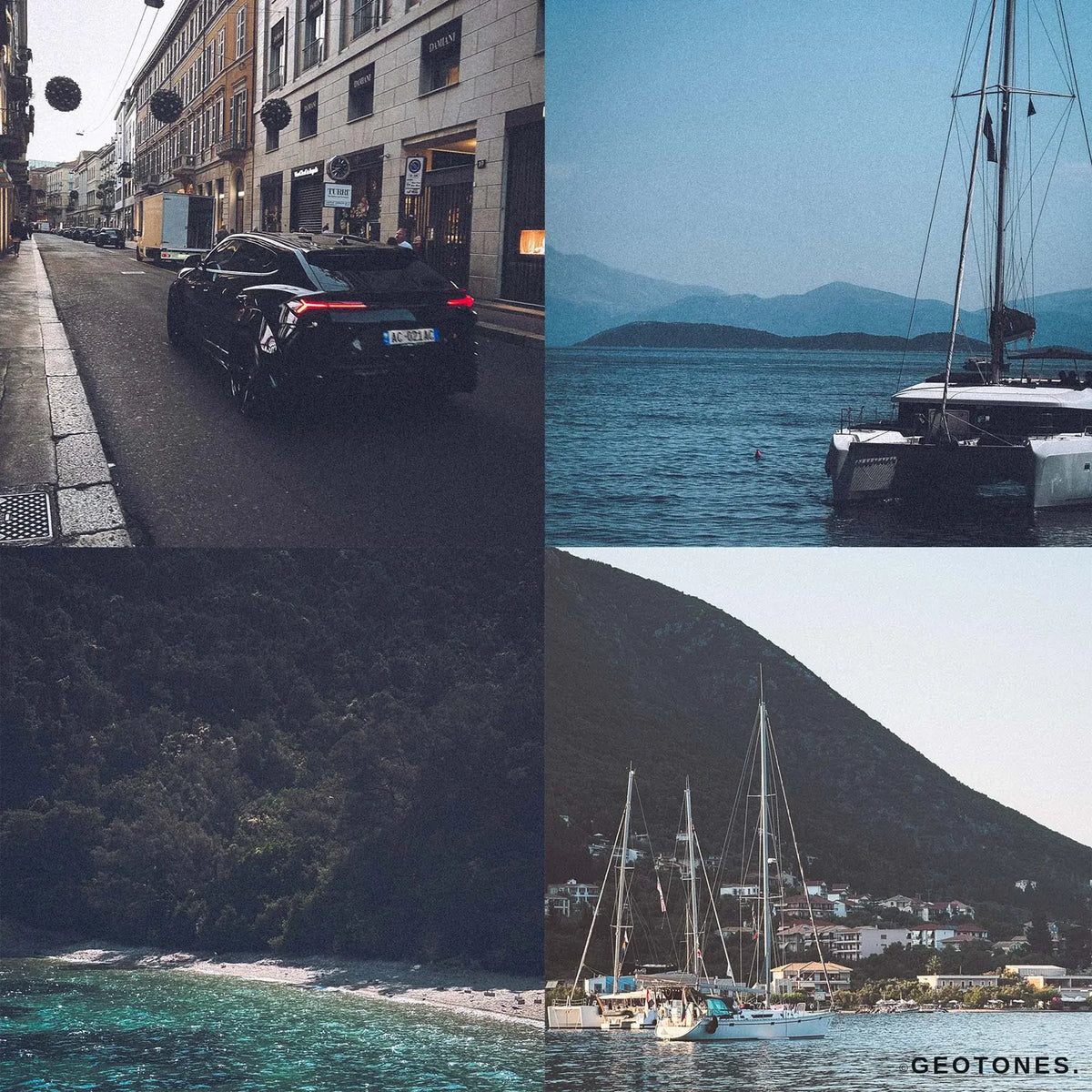 Film Aesthetic preset preview grid - 10 warm faded film Lightroom presets, part of the GeoTones Film Collection