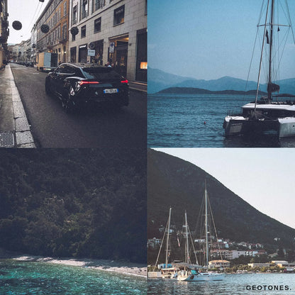 Film Aesthetic preset preview grid - 10 warm faded film Lightroom presets, part of the GeoTones Film Collection