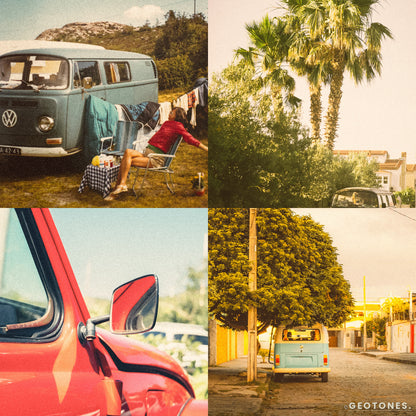 Four photos edited with Analog Gold Lightroom presets by GeoTones - warm analog film tones preview